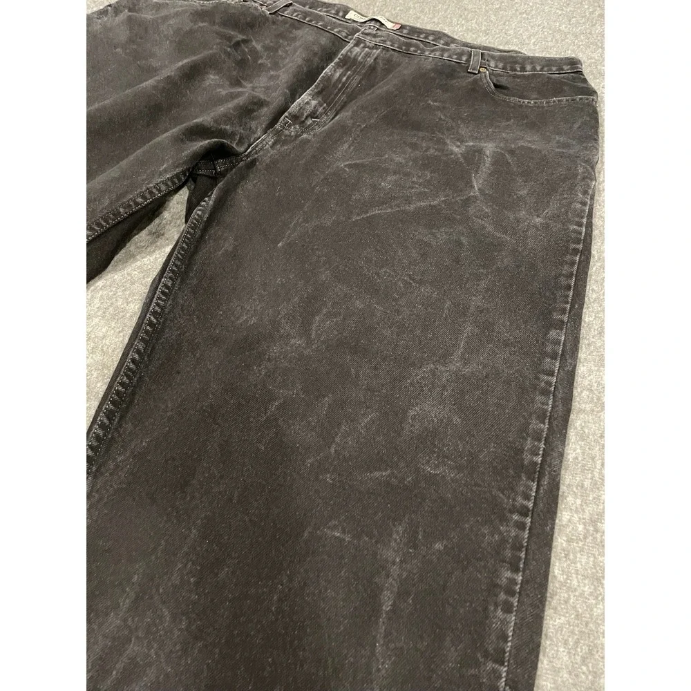 Levi's Vintage 50x29 Relaxed Loose Fit Men's Jeans, Black Denim Pants Distress